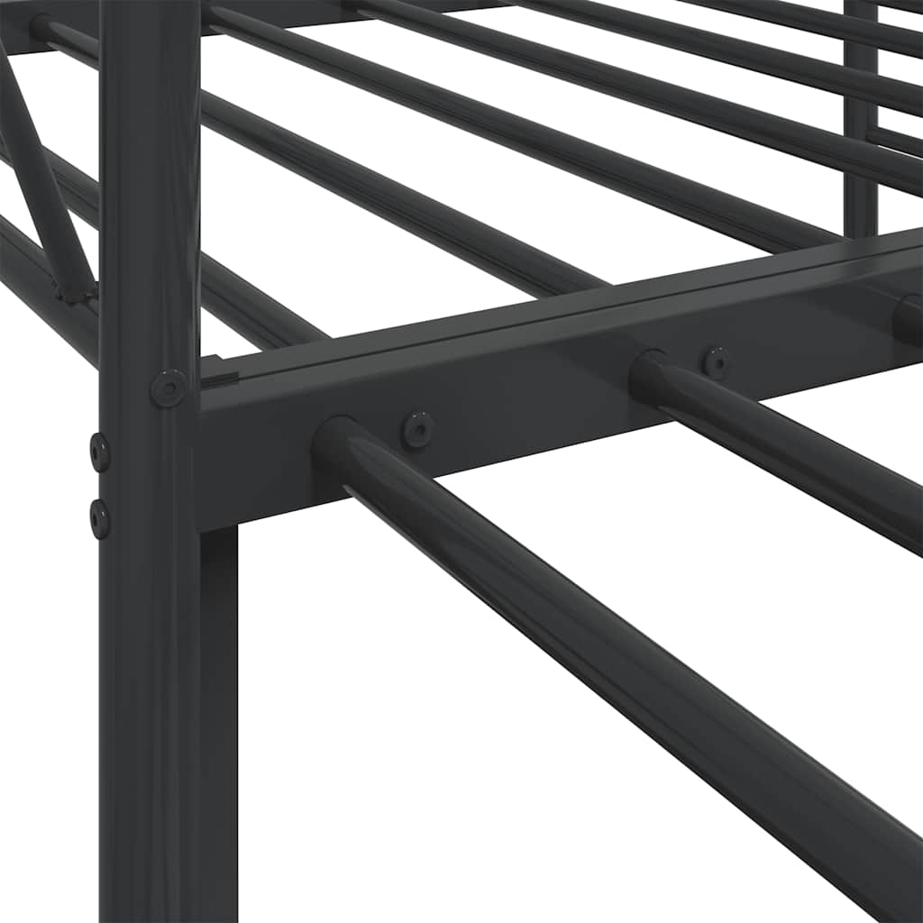 Daybed with Trundle without Mattress Black 75x190 cm Steel
