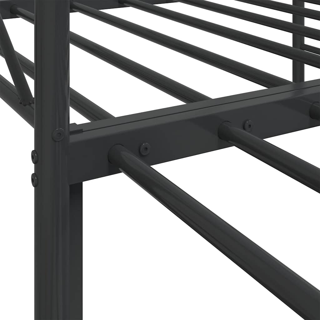 Daybed with Trundle without Mattress Black 90x190 cm Steel