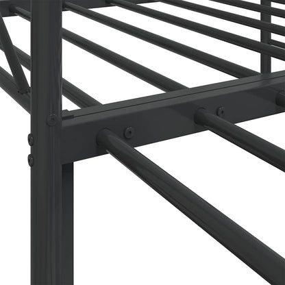 Daybed with Trundle without Mattress Black 90x190 cm Steel