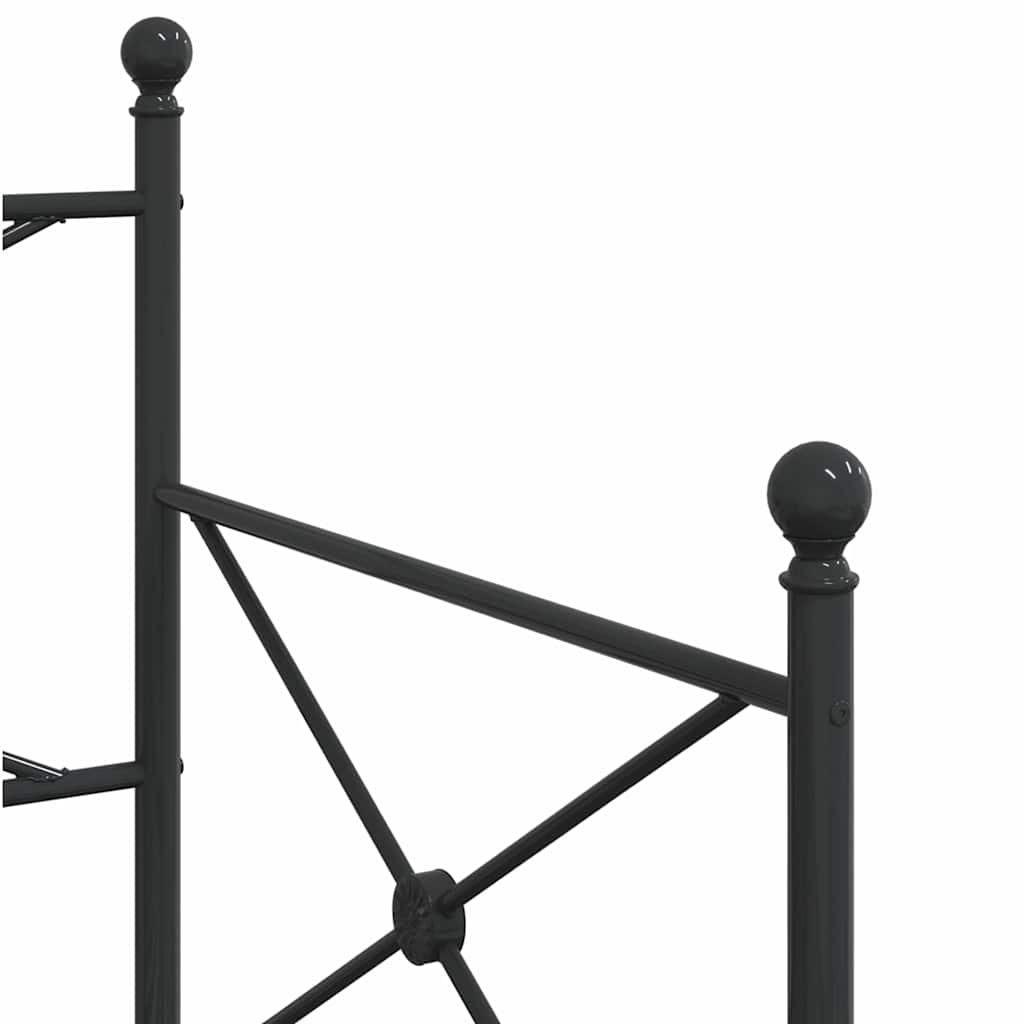 Black Steel Daybed with Trundle - 90x200 cm (No Mattress)