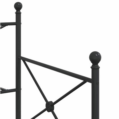 Black Steel Daybed with Trundle - 90x200 cm (No Mattress)