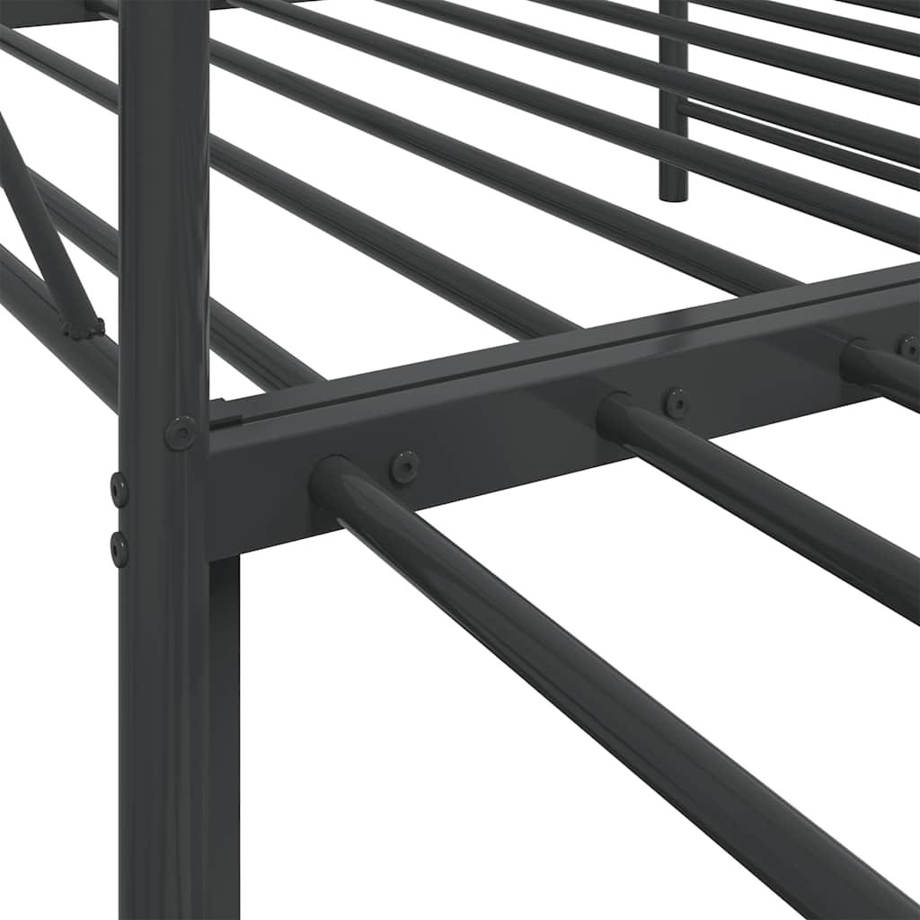 Daybed with Trundle without Mattress Black 100x190 cm Steel