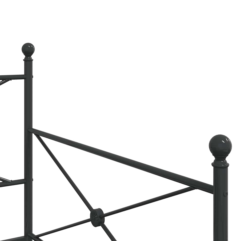 Black Steel Daybed with Trundle - 100x200 cm, No Mattress Included