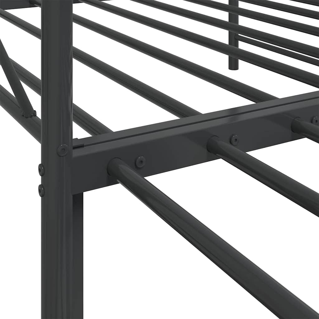 Black Steel Daybed with Trundle - 100x200 cm, No Mattress Included