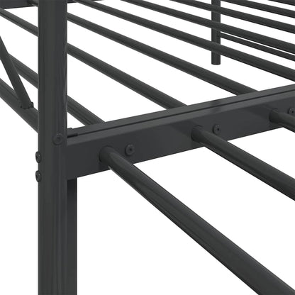 Black Steel Daybed with Trundle, No Mattress, 107x203 cm