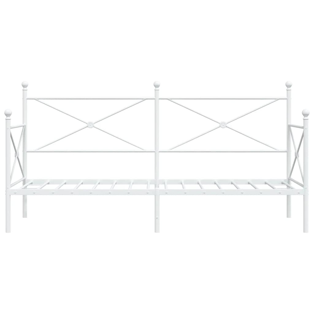White Steel Day Bed Frame 75x190 cm - No Mattress Included