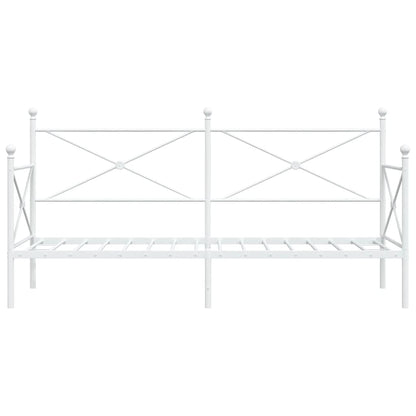 White Steel Day Bed Frame 75x190 cm - No Mattress Included