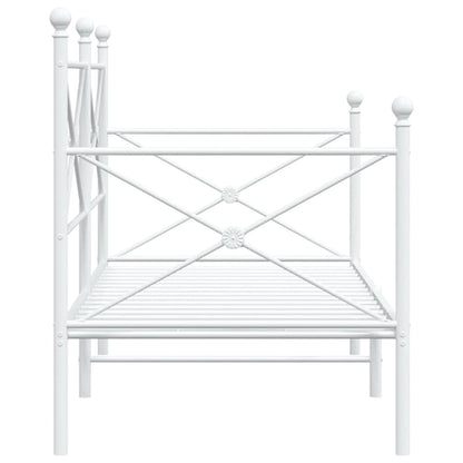 White Steel Day Bed Frame 75x190 cm - No Mattress Included