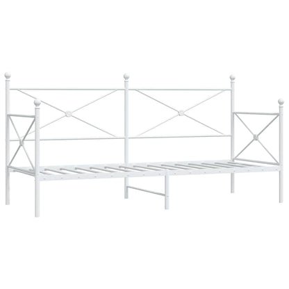 White Steel Day Bed Frame 80x200 cm - No Mattress Included