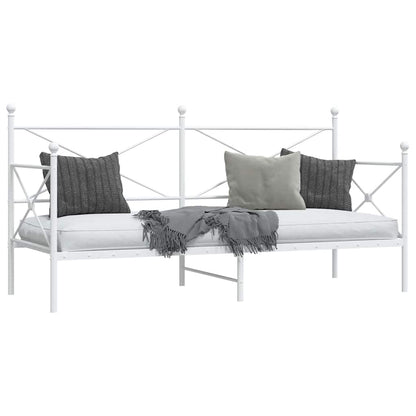 White Steel Day Bed Frame 80x200 cm - No Mattress Included