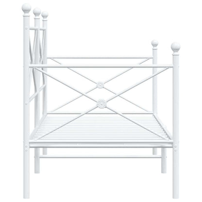 White Steel Day Bed Frame 80x200 cm - No Mattress Included