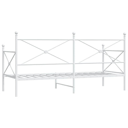 White Steel Day Bed Frame 80x200 cm - No Mattress Included