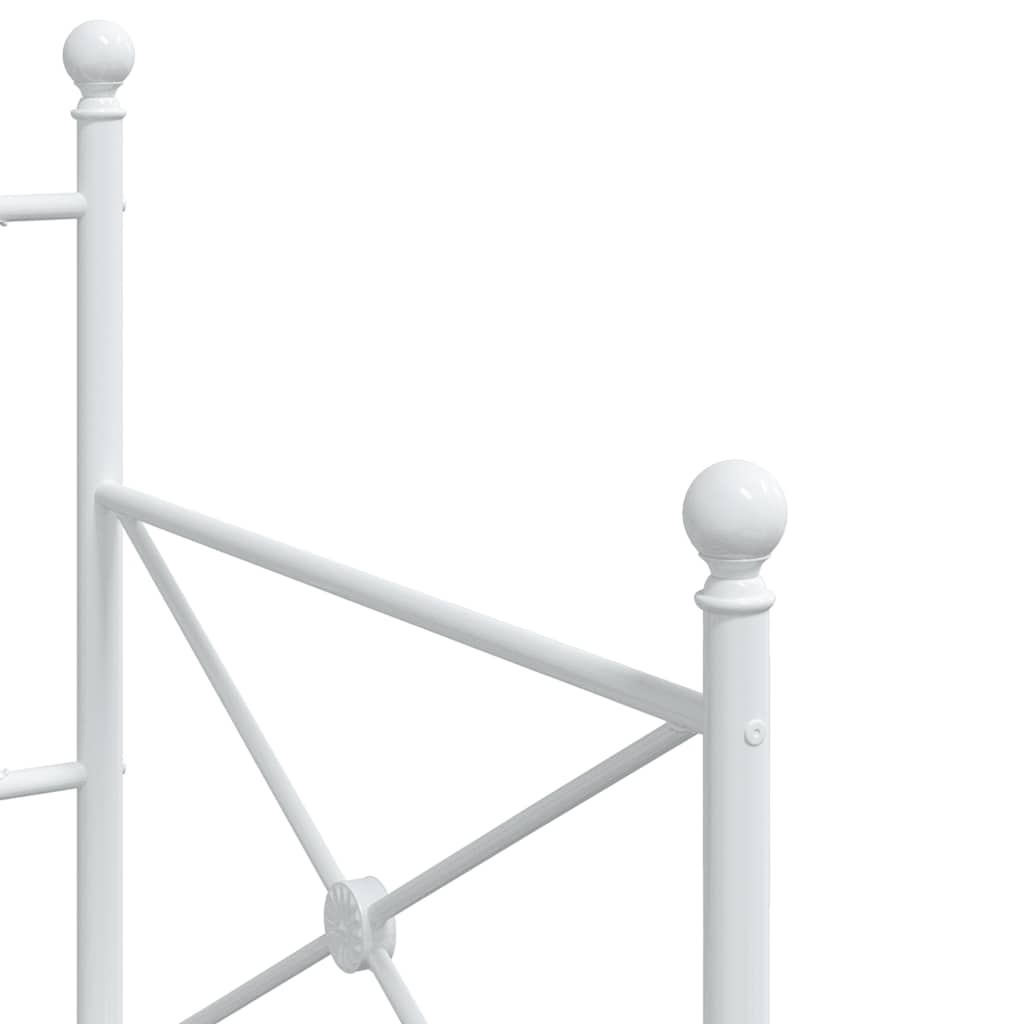 White Steel Day Bed Frame 80x200 cm - No Mattress Included