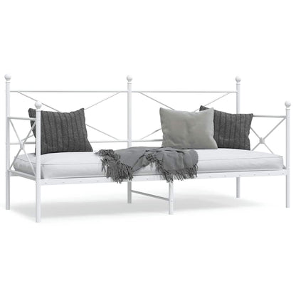 White Steel Day Bed Frame 80x200 cm - No Mattress Included