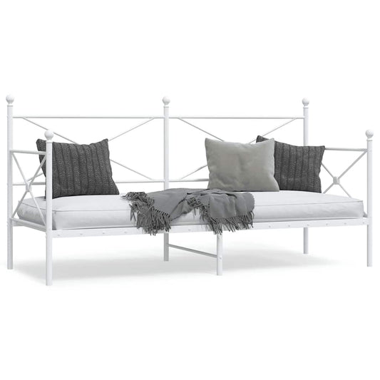 White Steel Day Bed Frame 80x200 cm - No Mattress Included