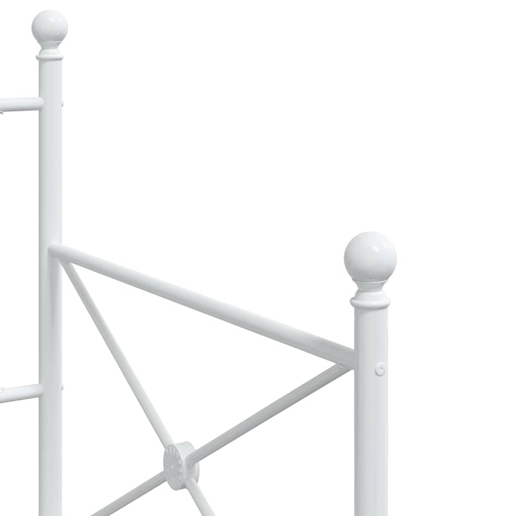 White Steel Day Bed Frame 90x190 cm - No Mattress Included