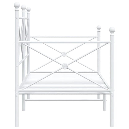 White Steel Day Bed Frame 90x200 cm - No Mattress Included