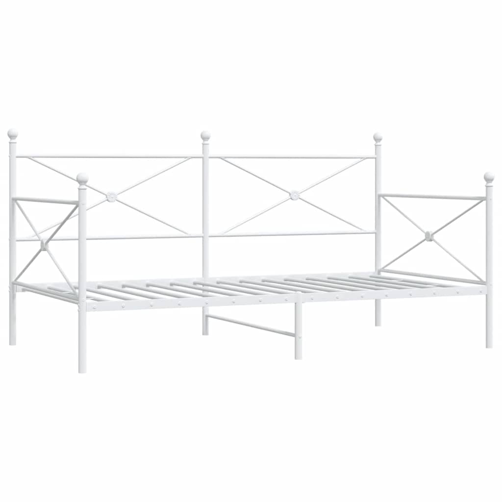 White Steel Day Bed Frame 100x190 cm - Mattress Not Included