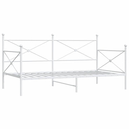 White Steel Day Bed Frame 100x190 cm - Mattress Not Included