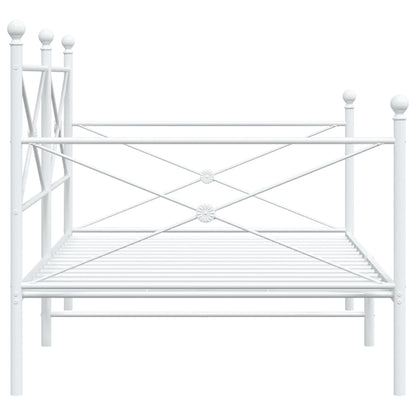 White Steel Day Bed Frame 100x190 cm - Mattress Not Included