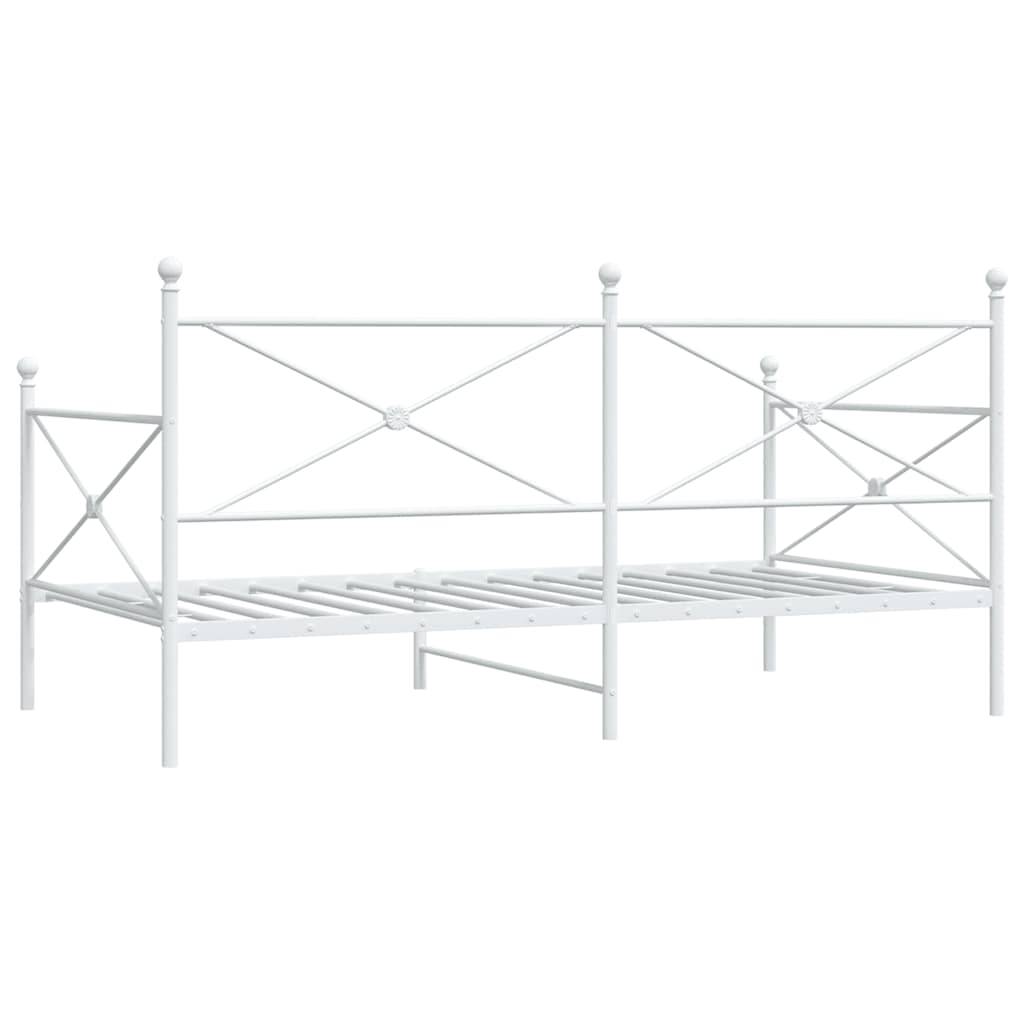 White Steel Day Bed Frame 100x190 cm - Mattress Not Included