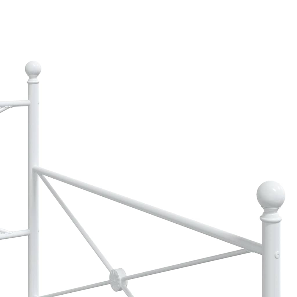 White Steel Day Bed Frame 100x190 cm - Mattress Not Included