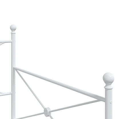 White Steel Day Bed Frame 100x190 cm - Mattress Not Included