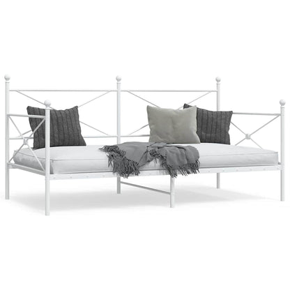 White Steel Day Bed Frame 100x190 cm - Mattress Not Included