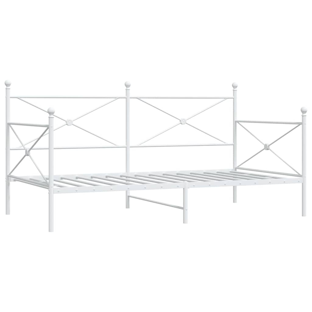 White Steel Day Bed Frame 107x203 cm - No Mattress Included