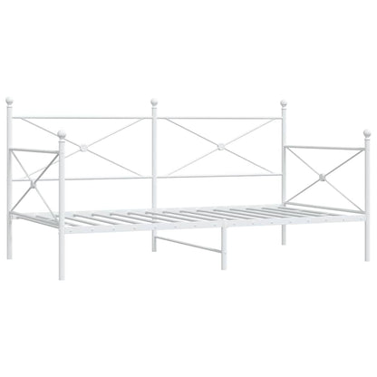 White Steel Day Bed Frame 107x203 cm - No Mattress Included