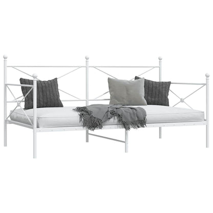 White Steel Day Bed Frame 107x203 cm - No Mattress Included