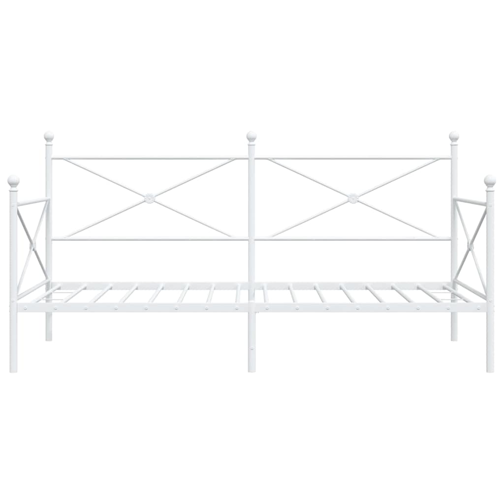 White Steel Day Bed Frame 107x203 cm - No Mattress Included