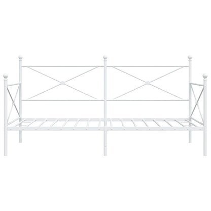 White Steel Day Bed Frame 107x203 cm - No Mattress Included