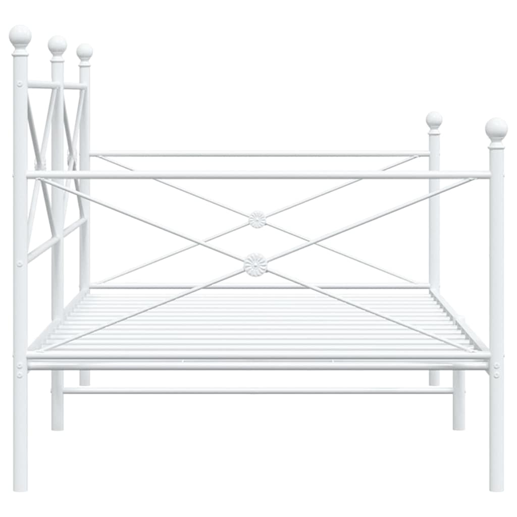 White Steel Day Bed Frame 107x203 cm - No Mattress Included