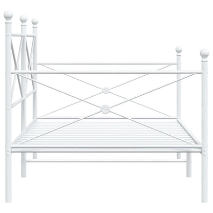 White Steel Day Bed Frame 107x203 cm - No Mattress Included