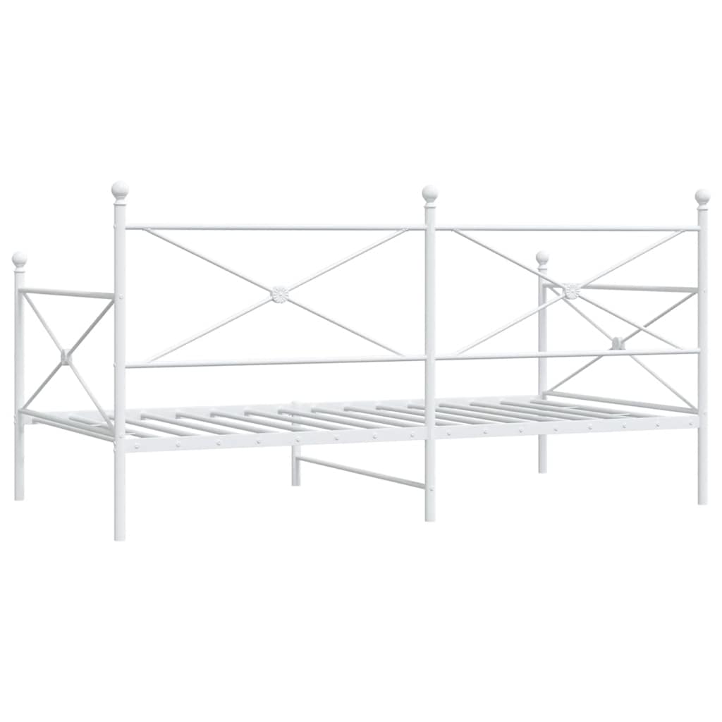 White Steel Day Bed Frame 107x203 cm - No Mattress Included