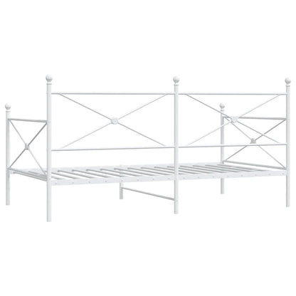 White Steel Day Bed Frame 107x203 cm - No Mattress Included