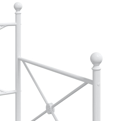 White Steel Daybed with Trundle - 90x190 cm, Without Mattress