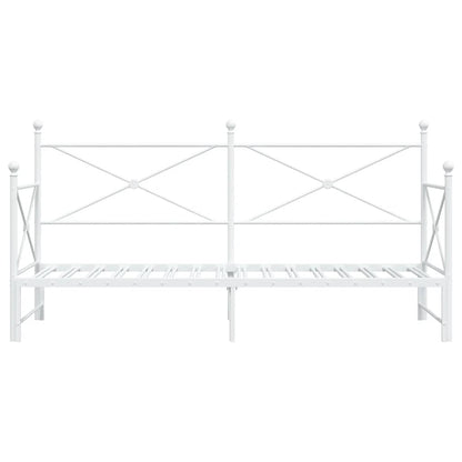 White Steel Daybed with Trundle 90x200 cm - No Mattress Included