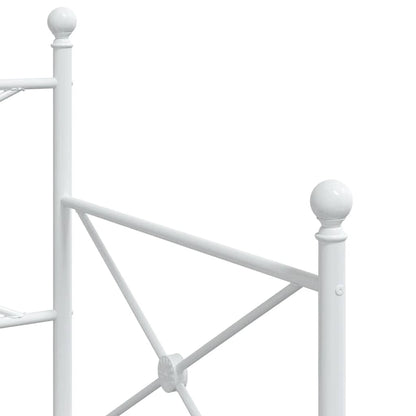 White Steel Daybed with Trundle 90x200 cm - No Mattress Included