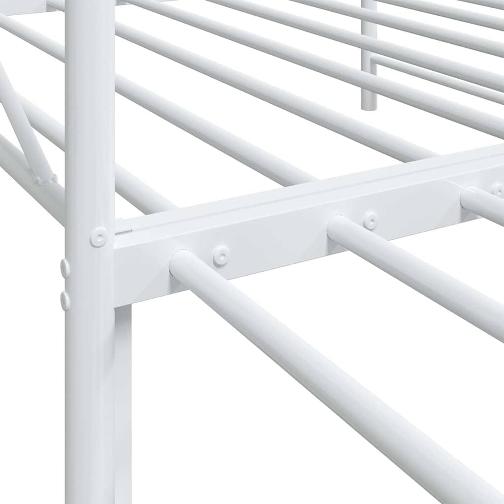 Daybed with Trundle without Mattress White 100x190 cm Steel