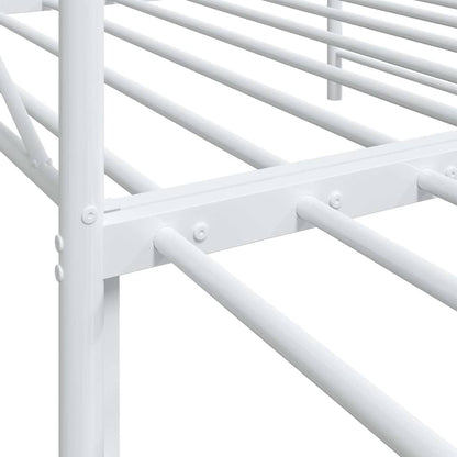 Daybed with Trundle without Mattress White 100x190 cm Steel