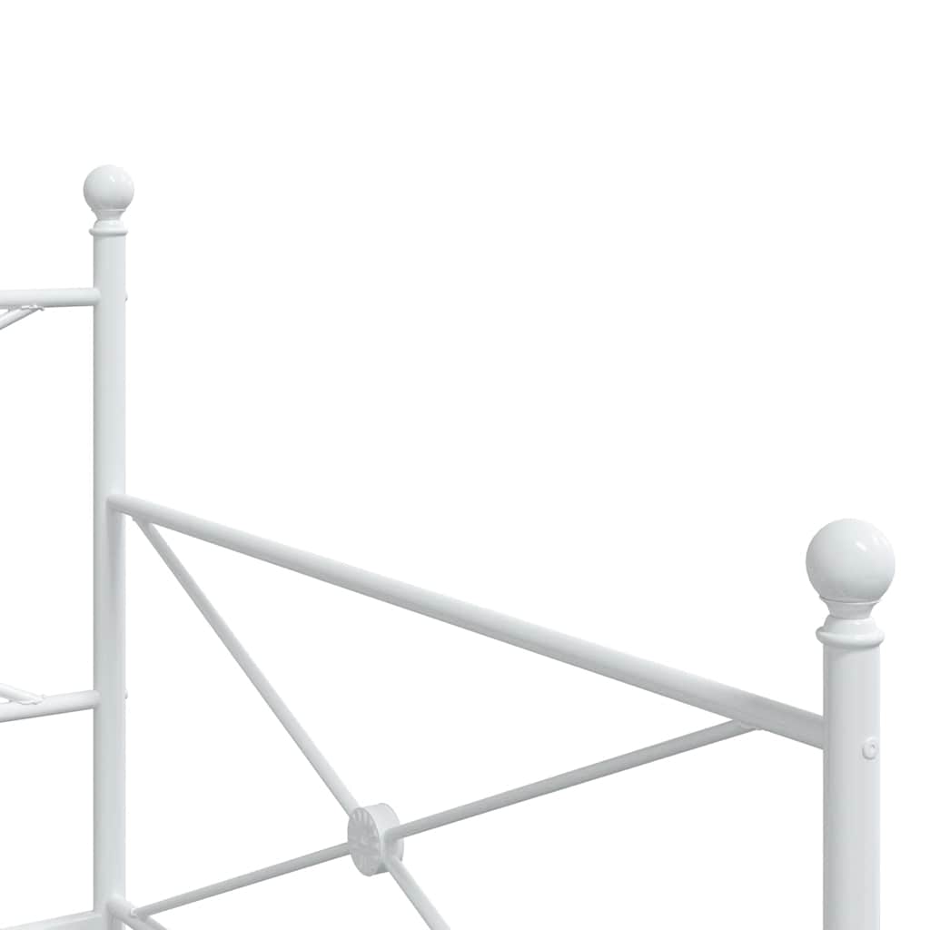 White Steel Daybed with Trundle - 100x200cm, No Mattress Included