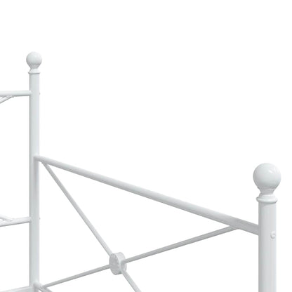 White Steel Daybed with Trundle - 100x200cm, No Mattress Included