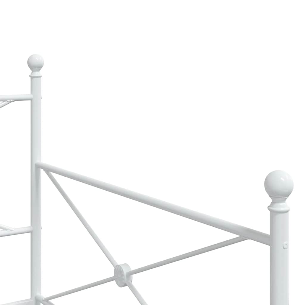 White Steel Daybed with Trundle - No Mattress, 107x203 cm