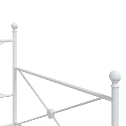 White Steel Daybed with Trundle - No Mattress, 107x203 cm