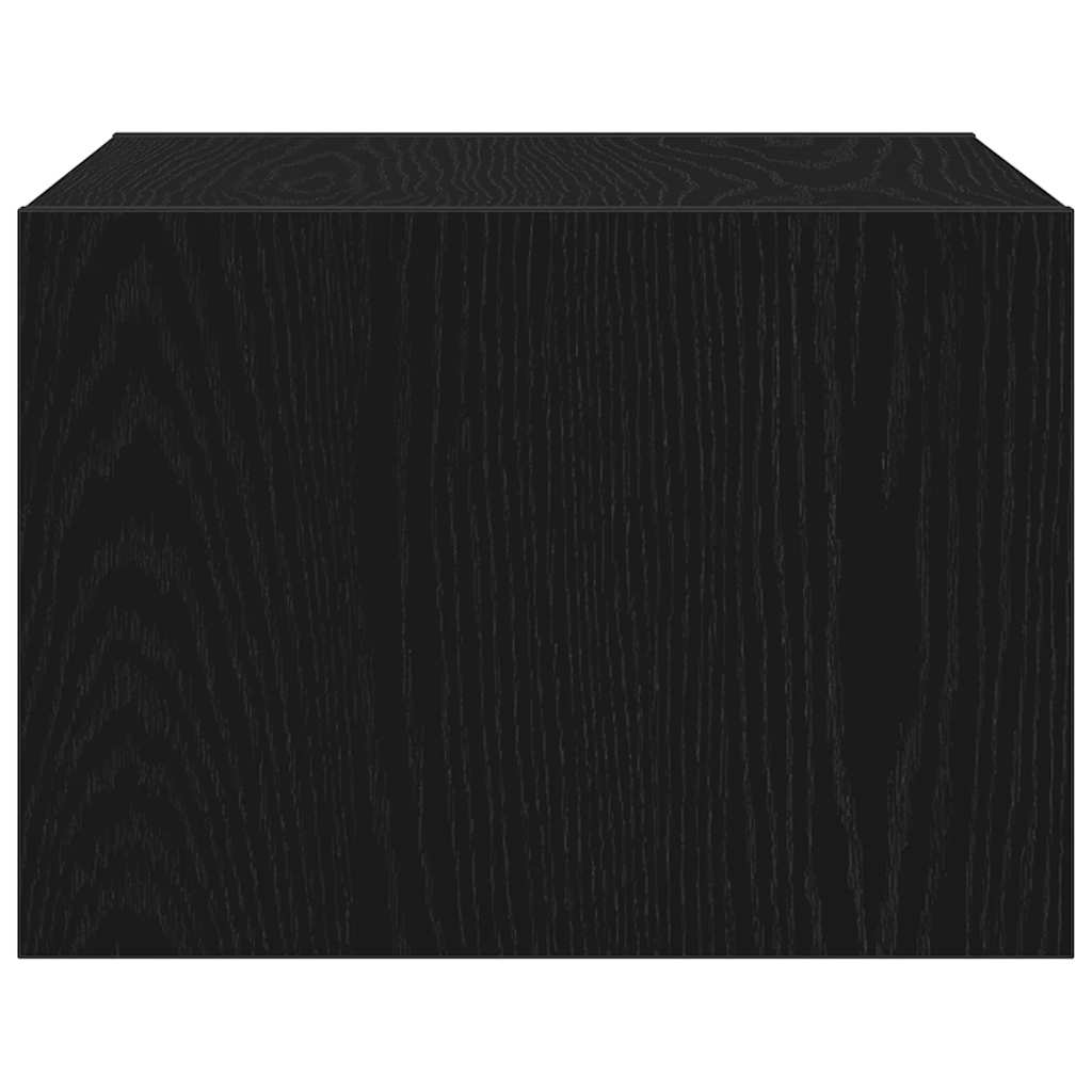 Wall-mounted Bedside Cabinets with LED Lights 2 pcs Black Oak