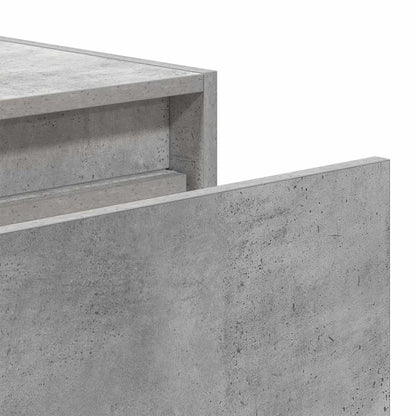 Wall-mounted Bedside Cabinet with LED Lights Concrete Grey