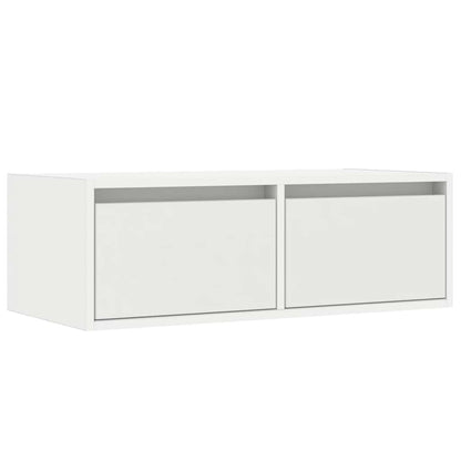 TV Cabinet with LED Lights White 75x35.5x25 cm