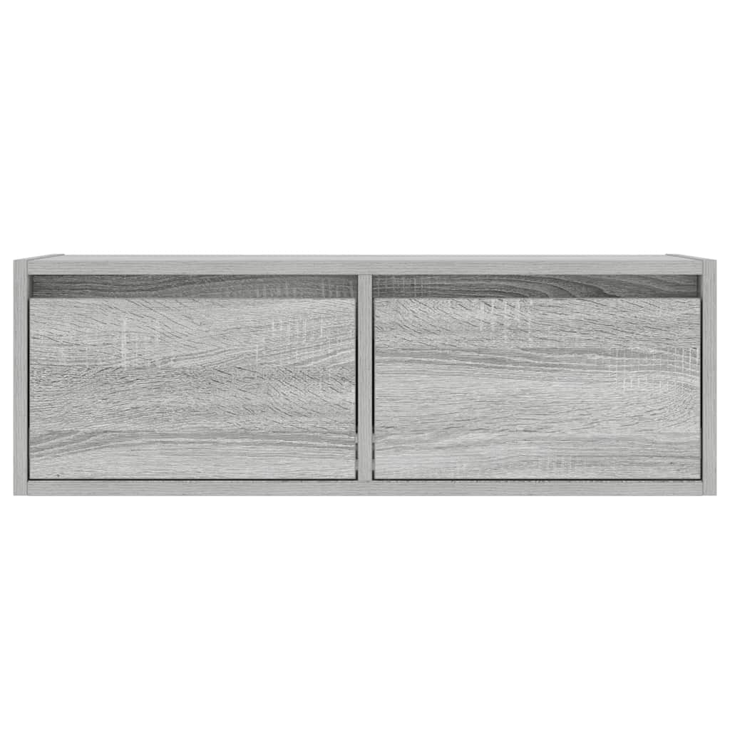 TV Cabinet with LED Lights Grey Sonoma 75x35.5x25 cm